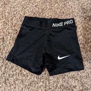 Black Nike Pro Dri-Fit Spandex shorts